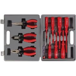 Coffret 11 outils 3 pinces et 7 tournevis et un testeur